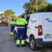 Trabajadores de Aqualia en las labores de reparación de la avería de Matalascañas