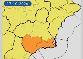 La Región afronta un sábado de lluvias intensas con aviso naranja en el litoral y el Guadalentín