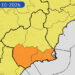 La Región afronta un sábado de lluvias intensas con aviso naranja en el litoral y el Guadalentín